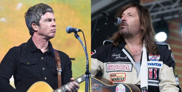 Noel Gallagher eEvan Dando. Crédito: Gus Stewart e Douglas Mason/Getty Images.