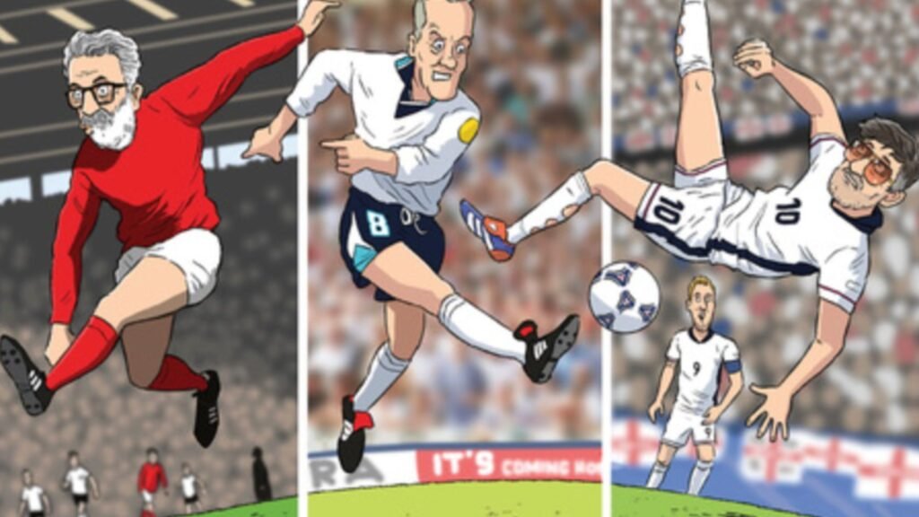 Baddiel, Skinner & Lightning Seeds. 'Three Lions' 2026 cover artwork. David Squires