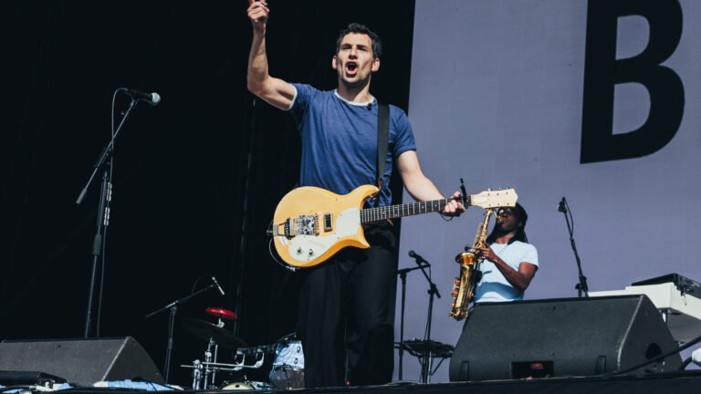 Jack Antonoff. Bleachers live at Reading 2024. Andy Ford for NME