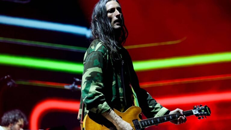 The Strokes. Nick Valensi of  at Coachella Festival at Empire Polo Club on April 11, 2026 in Indio, California. (by Kevin Mazur/Getty for Coachella)