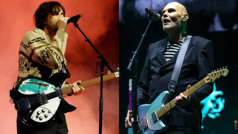 Tame Impala. 's Kevin Parker, and Smashing Pumpkins' Billy Corgan perform live. Kevin Mazur/Getty (L), Frazer Harrison/Getty (R)