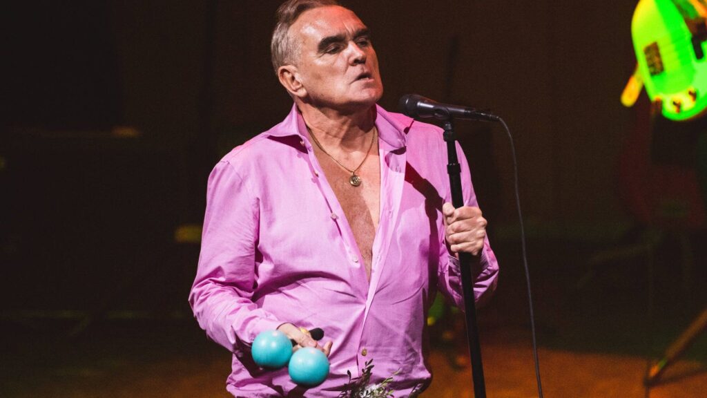 Morrissey. at Auditorio de Zaragoza Princesa Leonor on March 14, 2026 in Zaragoza, Spain. (by Mariano Regidor/Getty Images)