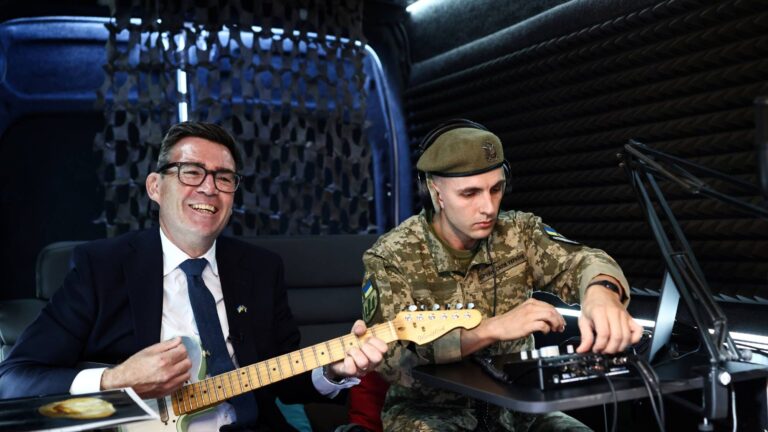 The Smiths. Andy Burnham in Ukraine. Henry Nicholls – WPA Pool/Getty Images