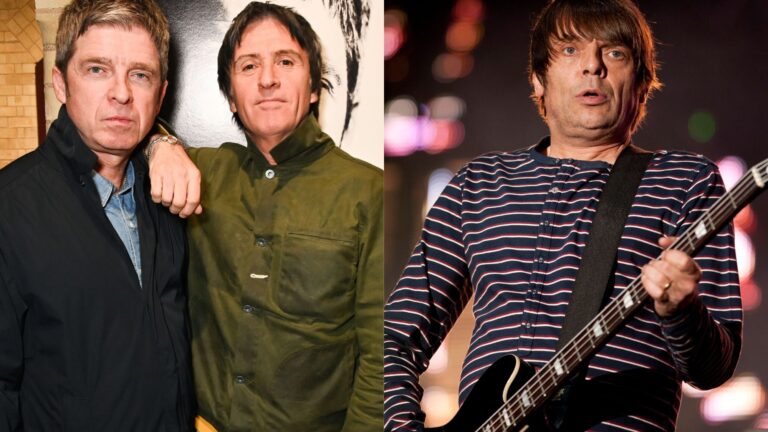 Johnny Marr. Noel Gallagher, , and Mani