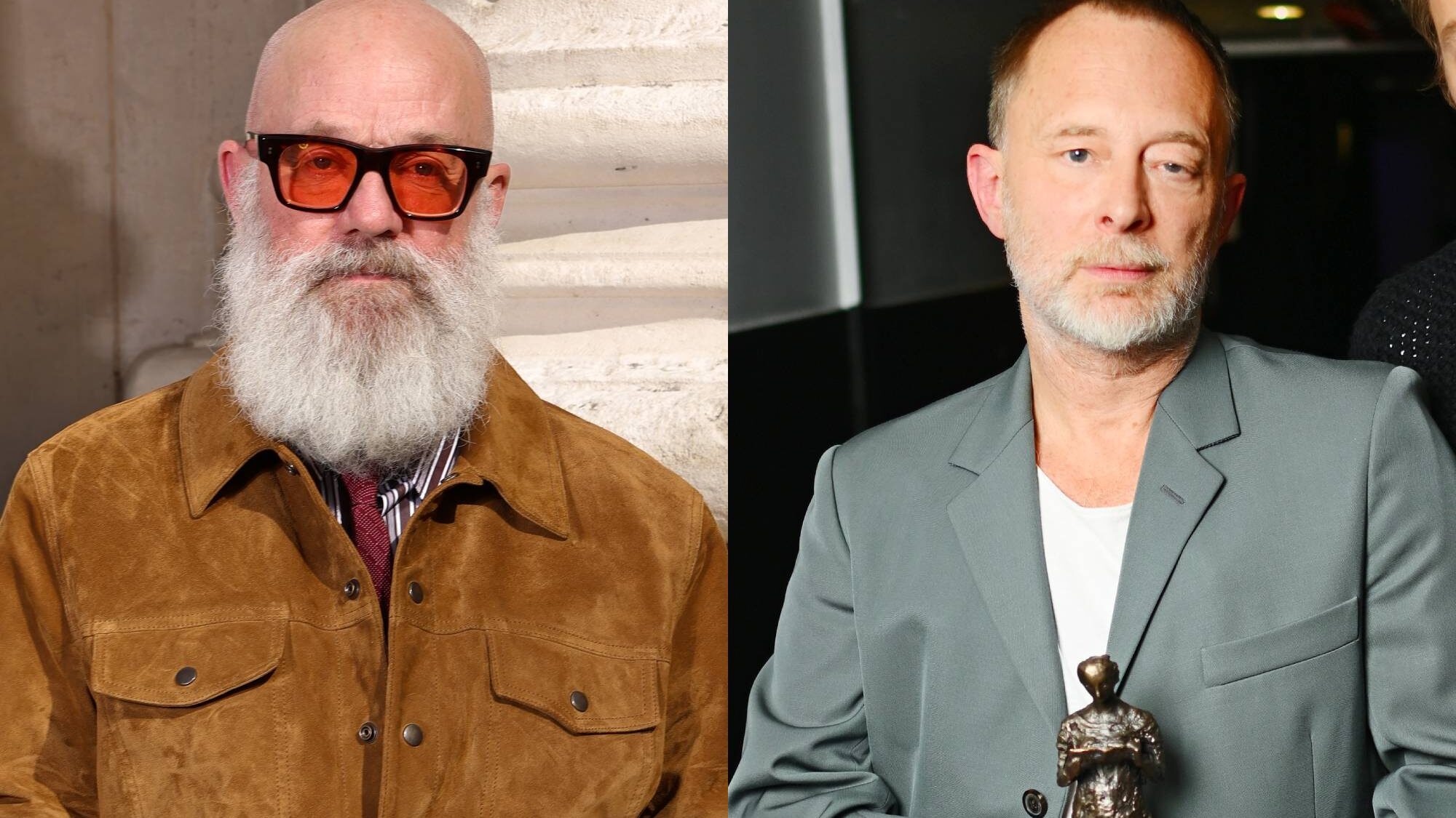 Radiohead. Michael Stipe and Thom Yorke. Stephane Cardinale-Corbis/Jed Cullen/Dave Benett/Getty Images